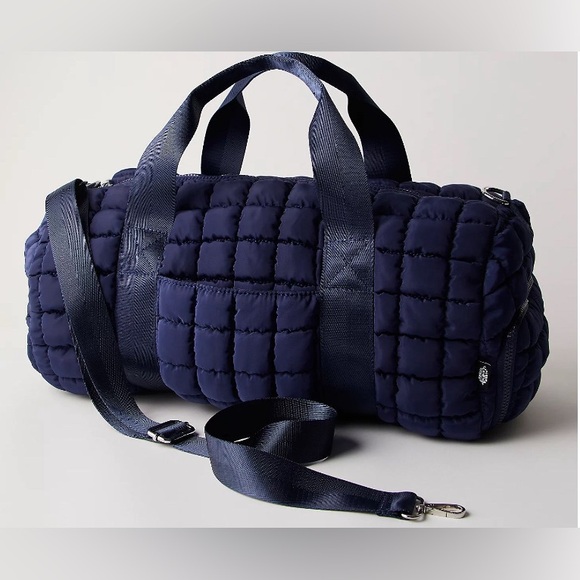 FP Movement by Free People Handbags - FP MOVEMENT Quilted Duffle Bag Navy Blue NWT